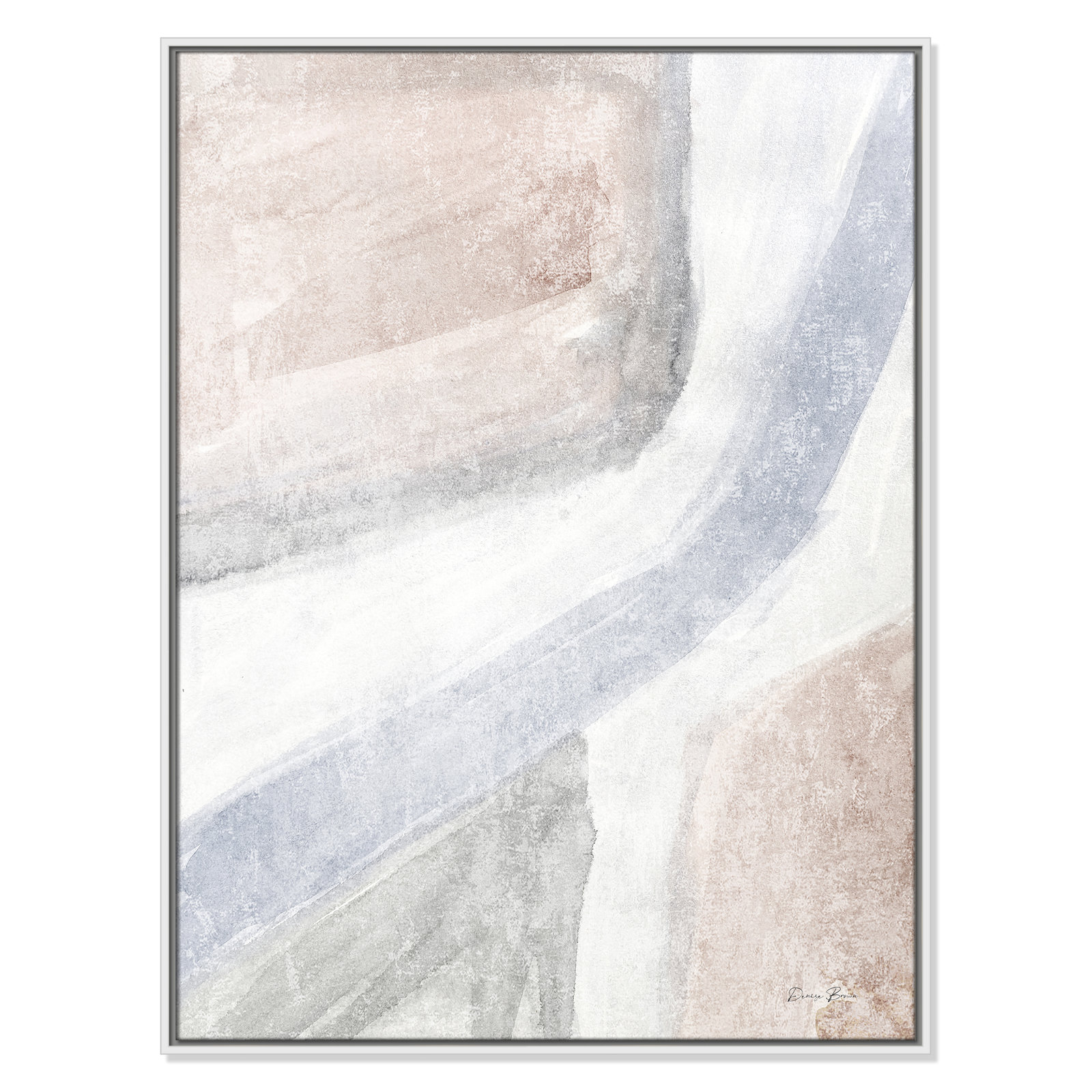 Helmsford "Soften 1" Painting, 41.5" H x 31.5" W x 2" D, White