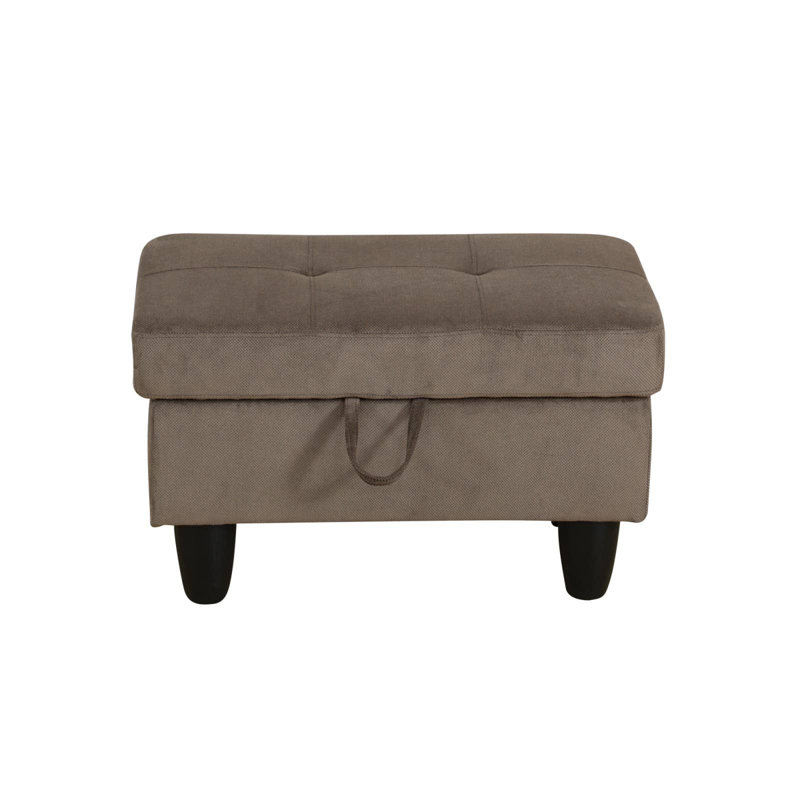 Pouf de salon en velours brun ananas