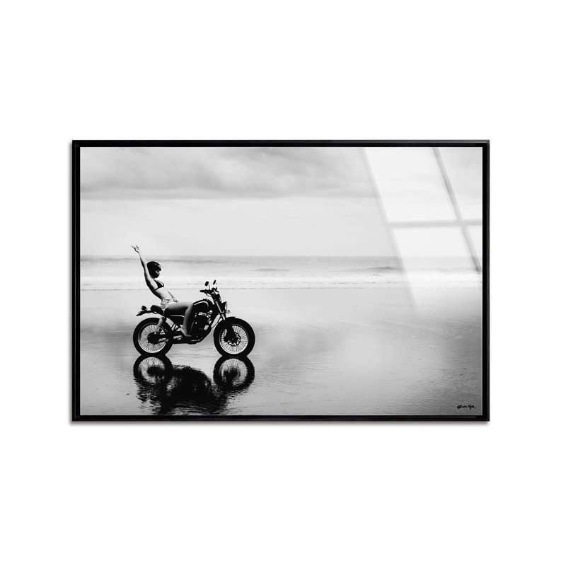 Moto Girls Night Framed Acrylic Art by Oliver Gal, 11" H x 16" W, Black