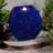 Dark Blue Ceramic Orbital Bubble Fountain, Decorative Water Fountain with LED Lights and Quiet Pump, Indoor Outdoor Water Feature for Patio, Garden, Deck, Balcony, Office and Home Décor, Relaxing Cascading Water Design-129619015