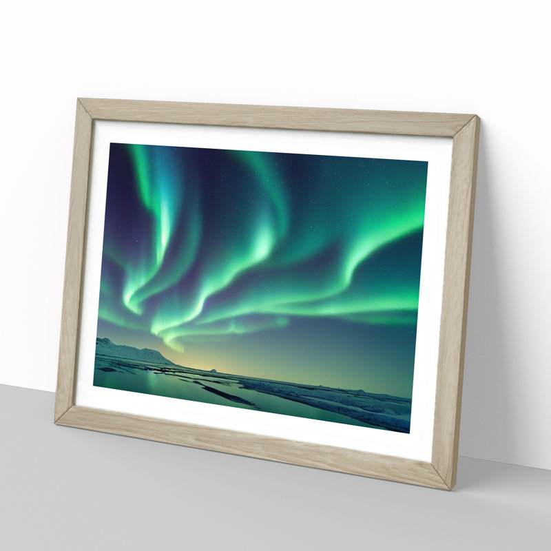 Righteous Aurora Borealis - Framed Print, 34cm H x 46cm W x 2cm D, Oak 