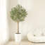 Adcock UV Resistant Artificial Olive Tree for Indoor & Outdoor Decor, Large Plastic Base with Pebbles-1033404745-1033404744