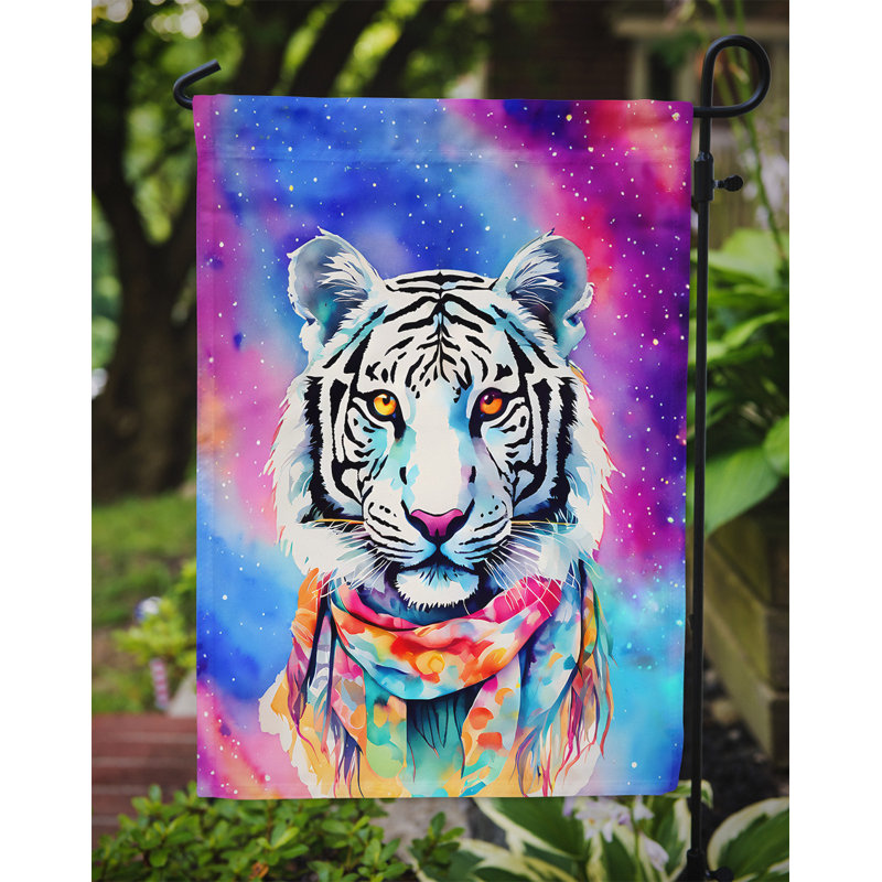 Drapeau de jardin tigre blanc hippie
