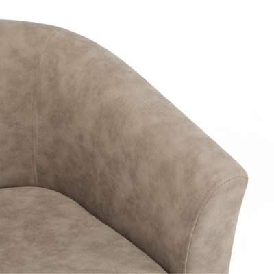 Fauteuil demi-tonneau pivotant en similicuir