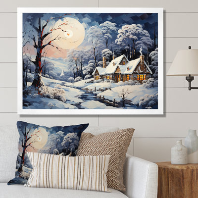 «Christmas Winter Cottage Scenery IV - Winter Landscape», art mural
