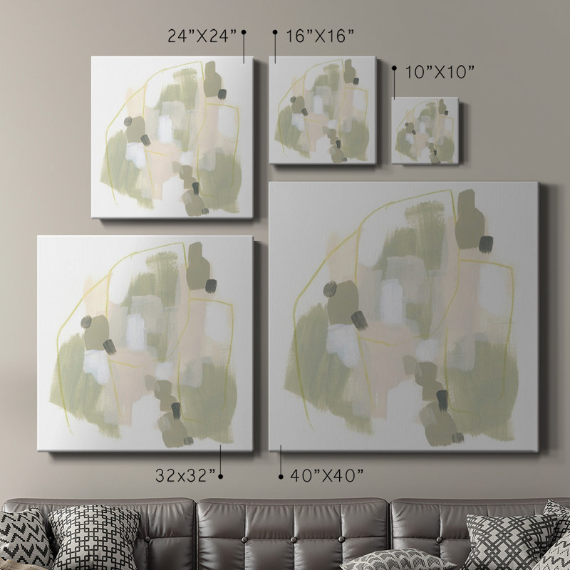 Toile tendue avec châssis Sage Cartographie III-Premium - prête à être accrochée