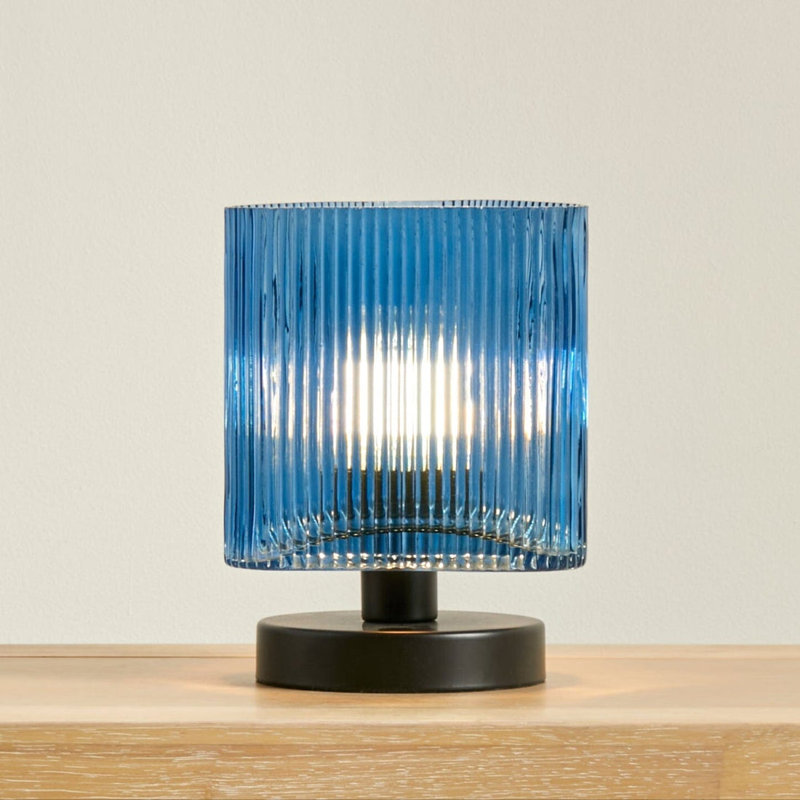 EDWORTH Metal Table Lamp, Blue, Black