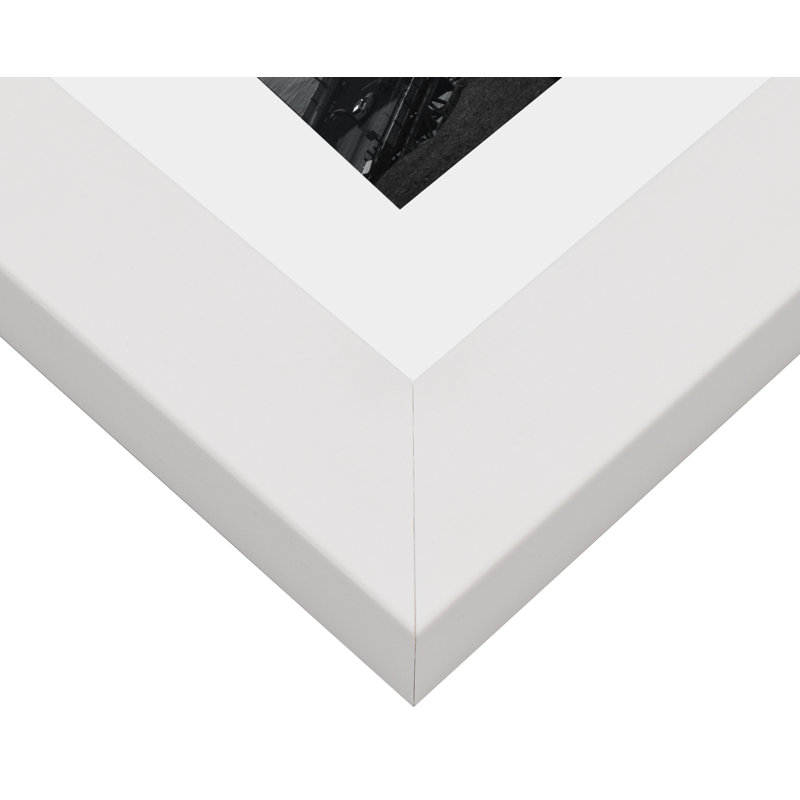 Arialle White Wood Picture Frame with Mat