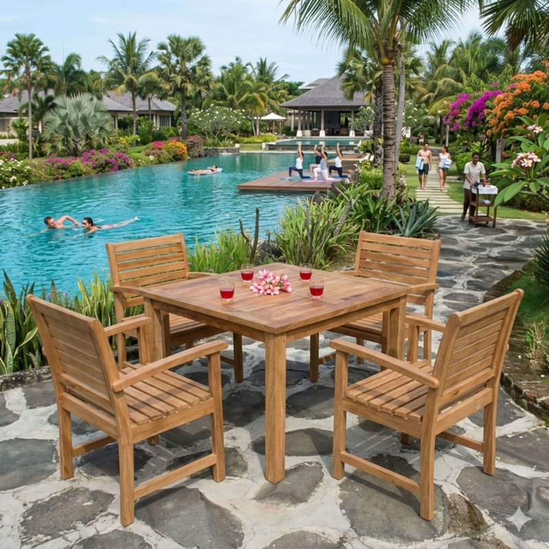 Montage Outdoor 6 - Piece Teak Dining Set with Cushions