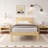 14 Inch Natural Bamboo Twin Size Bed Frame, Warm Tone Modern Style Heavy-Duty Platform Bed with 98° Ergonomic Angled Headboard, Squeak-Free, No Box Spring Needed-1625231733