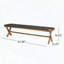 Acacia Wood Bench with Rope Weave and X-Cross Frame