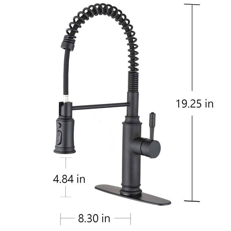 Touch Kitchen Faucet With Pull Down - Stainless Steel Matte Black, 360 Rotating Nozzle For Sink Cleaning, And Rust Design, Simple Water Temperature Flow Control Single Handle Black Pull-Down ,