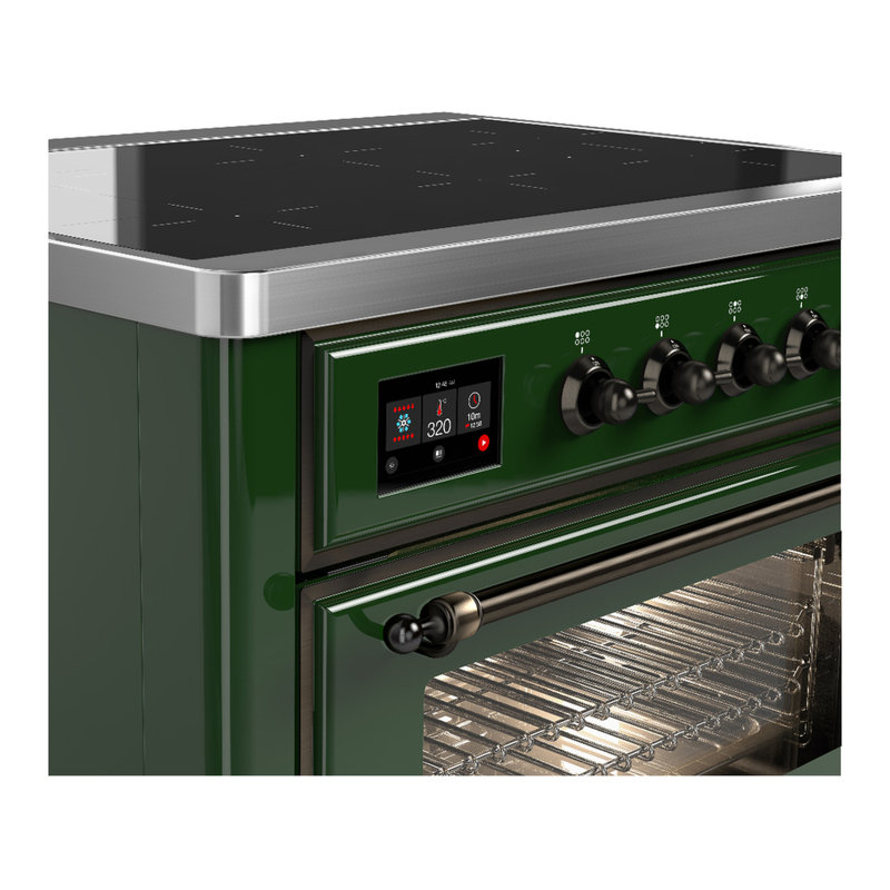 Cuisinière à induction 36 pouces avec 6 éléments à induction en vert émeraude Majestic III Series (garniture brunie), Brunie