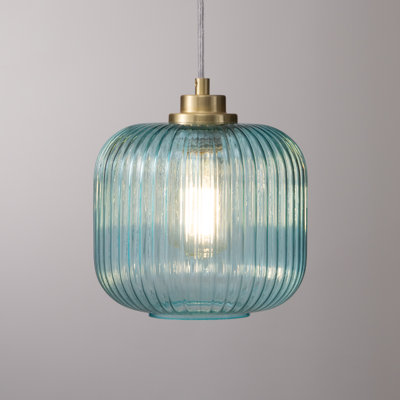 1 - Single Pendant Light With Stained Glass Shade