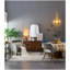 16x16x23.5" Gray and Silver Brushed Table Lamp (Lamp Shade Assembly Required)