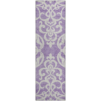 Premium Machine Washable Prisco Purple Rug