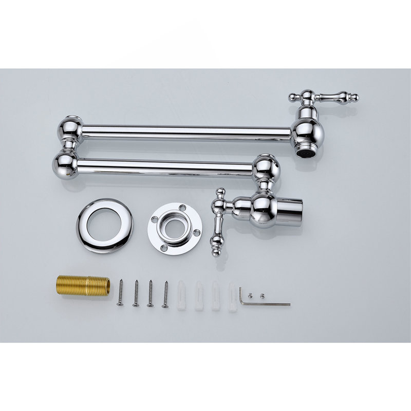 Wall Mount Folding Kitchen Pot Filler Faucet, Chrome