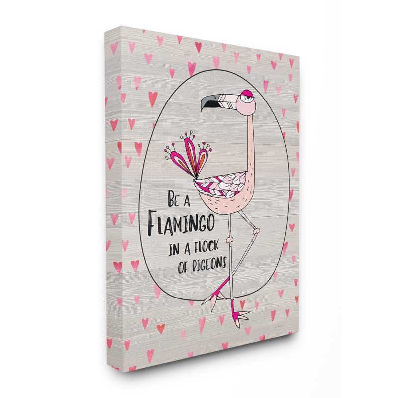 «Be a Flamingo Dessin», impression, H 20 po x l 16 po x P 1,5 po, Toile tendue