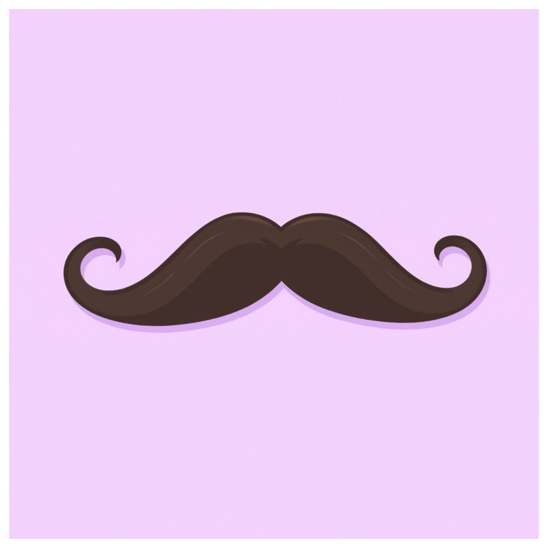 Toile tendue recourbée de moustache brune dans de nombreuses tailles, 16 x 16 pouces