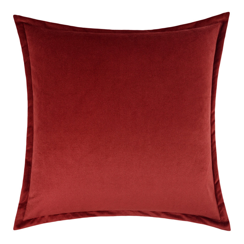 Belvedere Flange Pillow Cover & Insert, Sangria, Square 24"