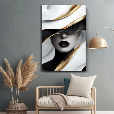 1Pc Framed Canvas Black and White Abstract Art Wall Art 24x36 inches Large Modern Home Decor Print for Home, living Room, Bedroom