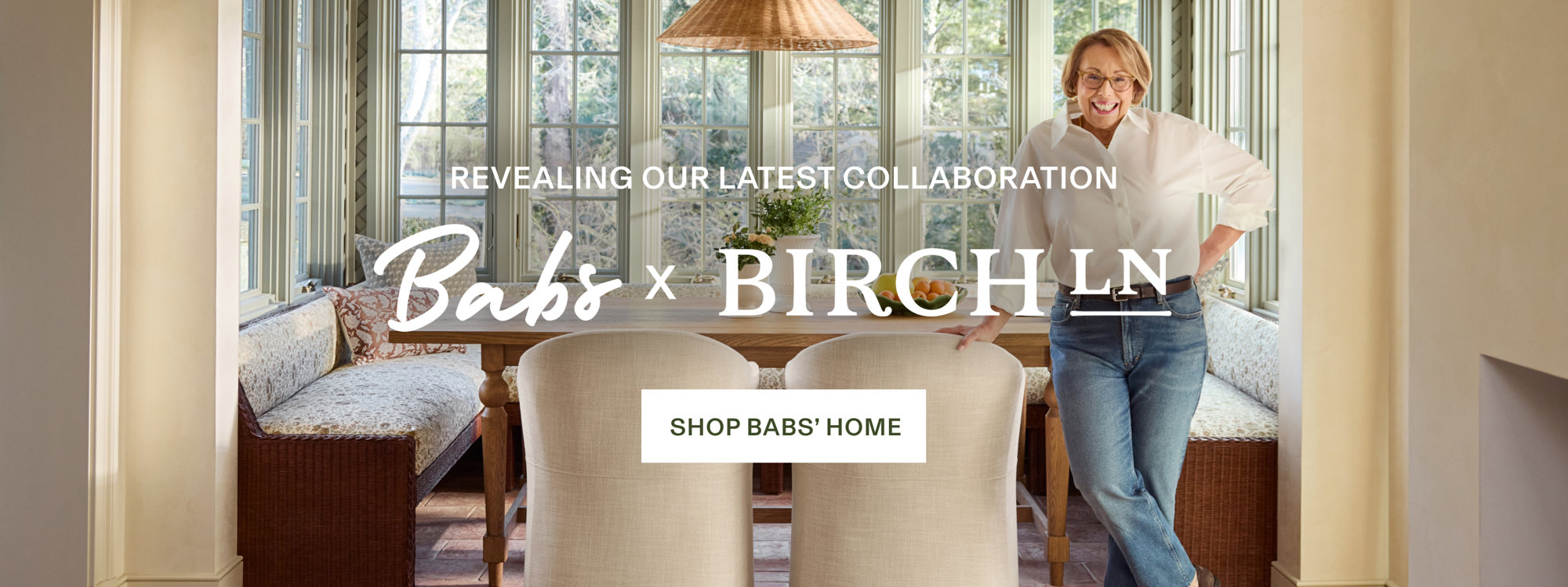 Our latest collaboration. Babs x birch lane. Shop babs' home