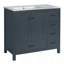 Meuble-lavabo 36 po avec lavabo en céramique 36 po, armoire de rangement abondante, 2 portes à fermeture douce et 5 tiroirs-117090264