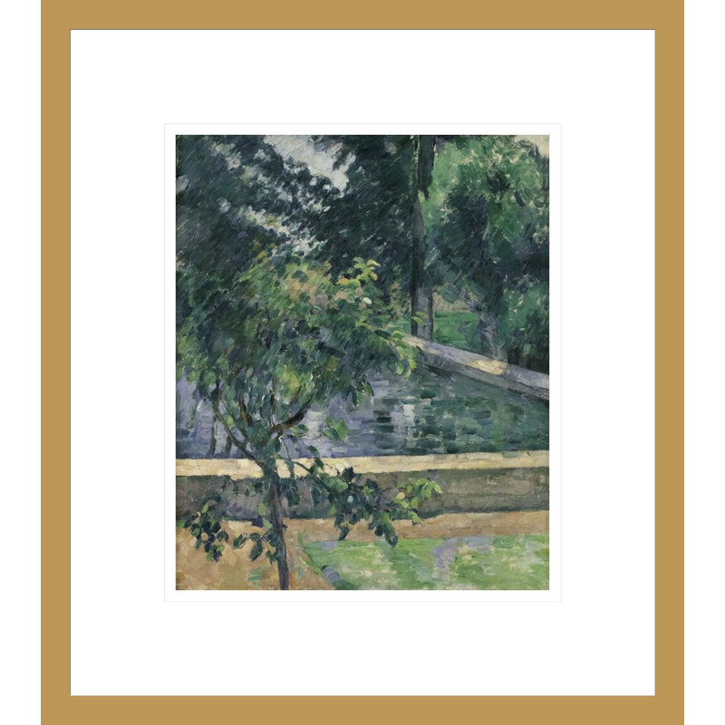 «The Pool at Jas de Bouffan» par Paul Cézanne, impression giclée encadrée, H 15,5 po x l 13,75 po