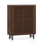 33.46" Modern Dark Walnut Wooden  6-Tier Shoe Cabinet With Louvered Doors-1933676313