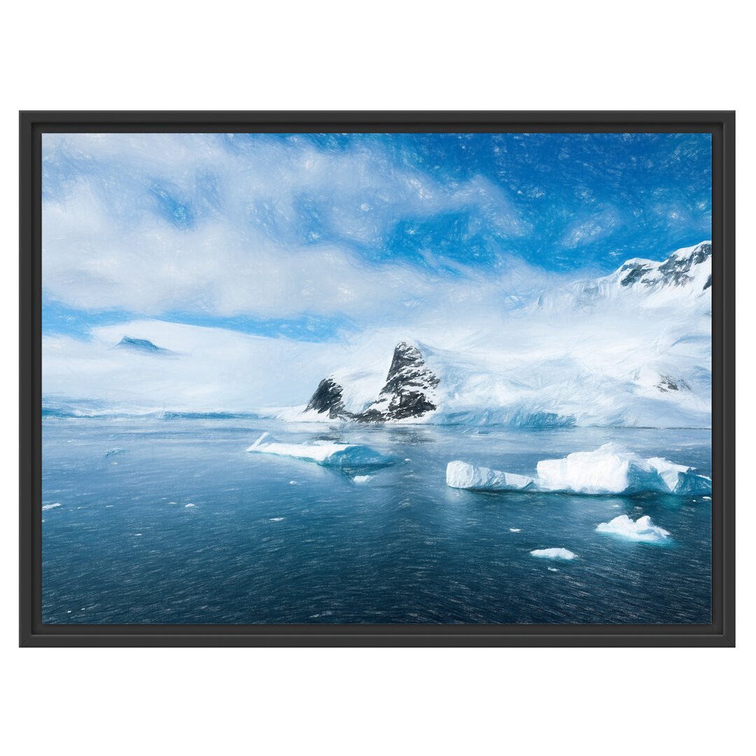 Gerahmtes Wandbild Winterlandschaft in der Antarktis