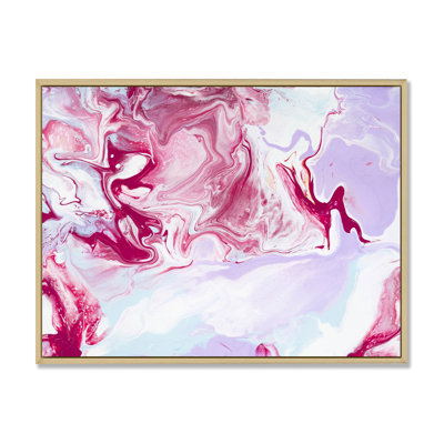 Fuchia rose et mauve liquide - peinture sur toile