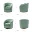 Fauteuil demi-tonneau en velours Holden-2048154362