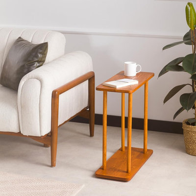 Table de bout rectangulaire étroite en bois massif, table de chevet Skinny, petite table de bout