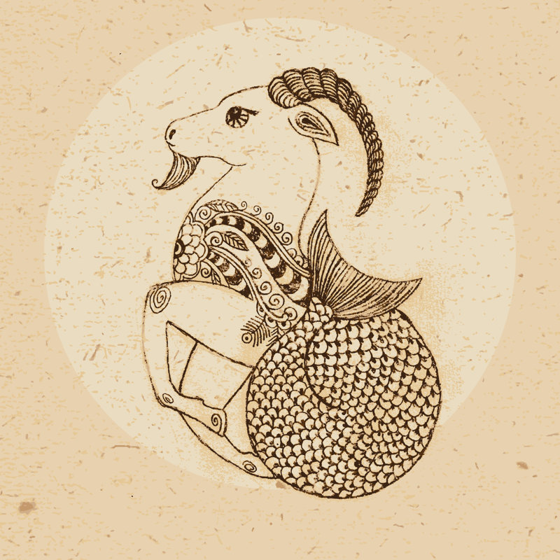 Signe du zodiaque - Capricorne - impression sur toile, H 36 po x l 36 po