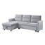 Canapé-lit modulaire réversible en velours gris clair de 81,5 po avec méridienne et rangement-445485615