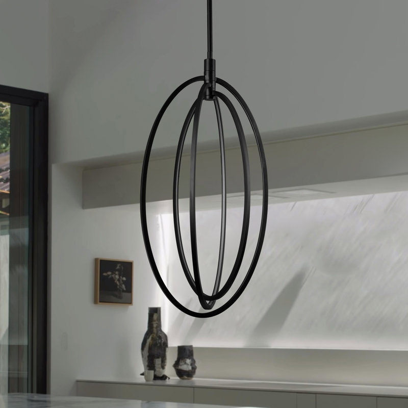 Luminaire suspendu rotatif ovale à DEL 15 po avec tige réglable Radium