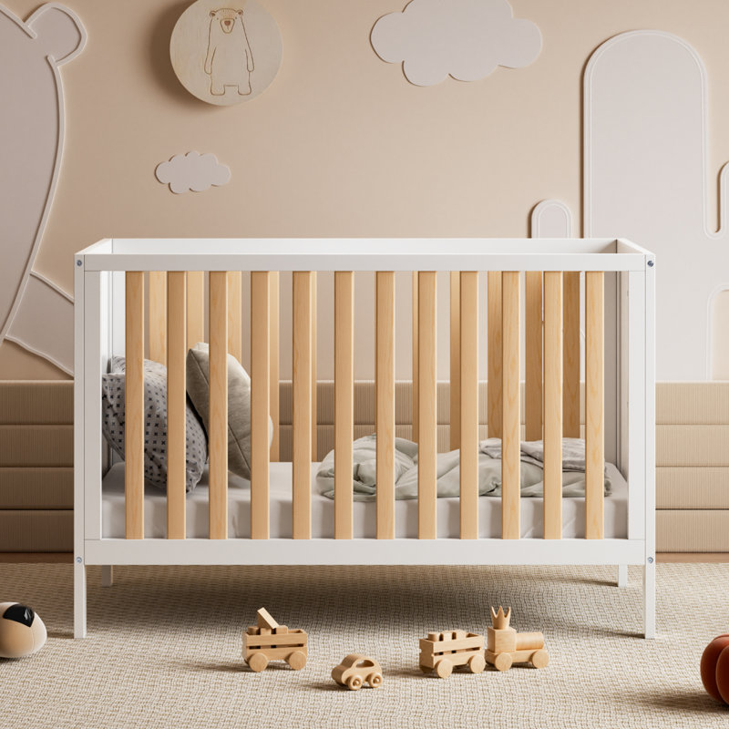  Lit de bébé convertible 4-en-1 Kerenza, Blanc / beige