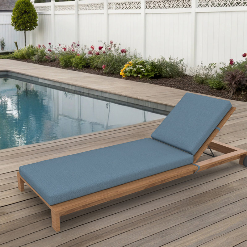 Amala Sunbrella® Outdoor Chaise Lounge Cushion, Spectrum Denim Sunbrella®, 23" x 29"/25" x 47" 
