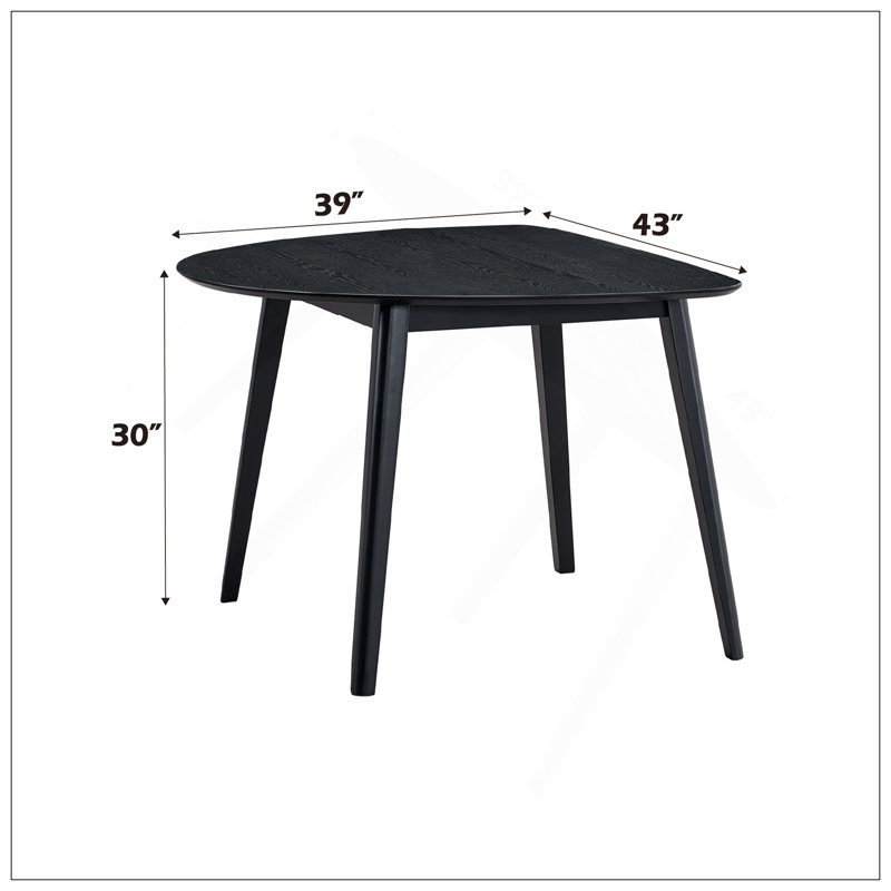 Real Black Finish Dining Table