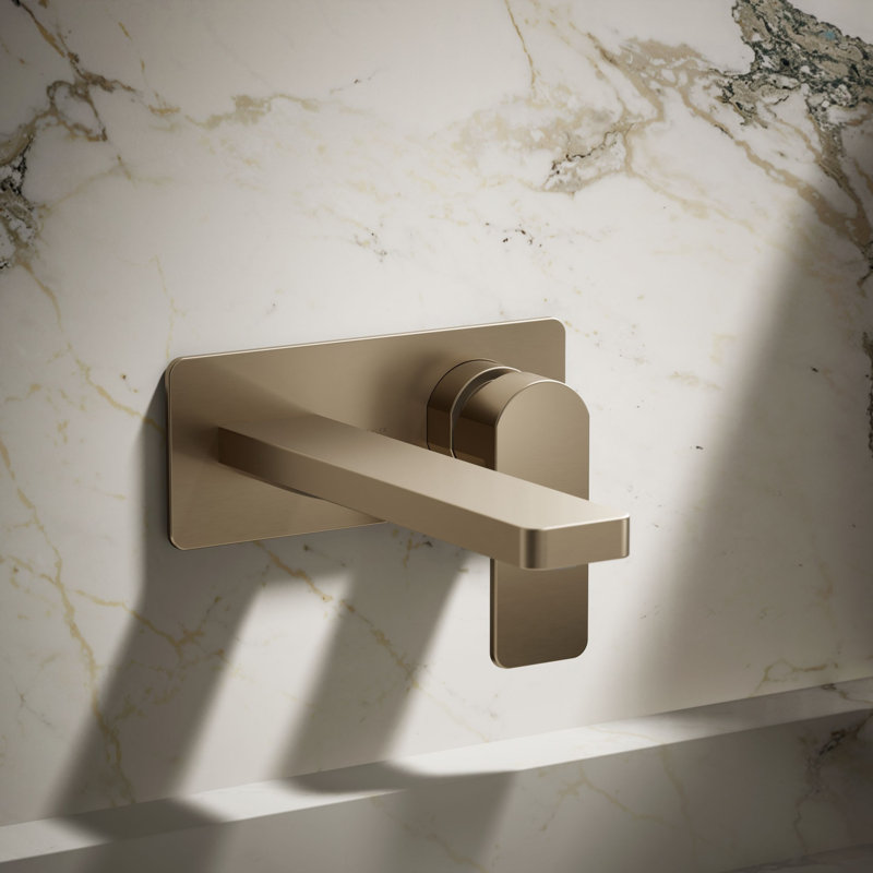 Parallel Wall-Mount Single-Handle Bathroom Sink Faucet, Vibrant Brushed Bronze