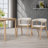 Oslo Grace 5-Piece Solid Wood Dining Set With Curved Back Upholstered Chairs-1438414587