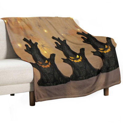 Jeté en flanelle de luxe à trois arbres, couverture douce et chaude pour le canapé-lit du salon