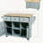 Kitchen Cart with Rubber wood Drop-Leaf Countertop ,Cabinet door internal storage racks,Kitchen Island on 5 Wheels with Storage Cabinet and 3 Drawers for Dinning Room, Grey Blue-926585648