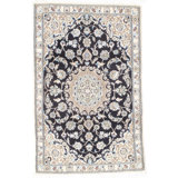Nandini Oriental Area Rug in Navy Blue