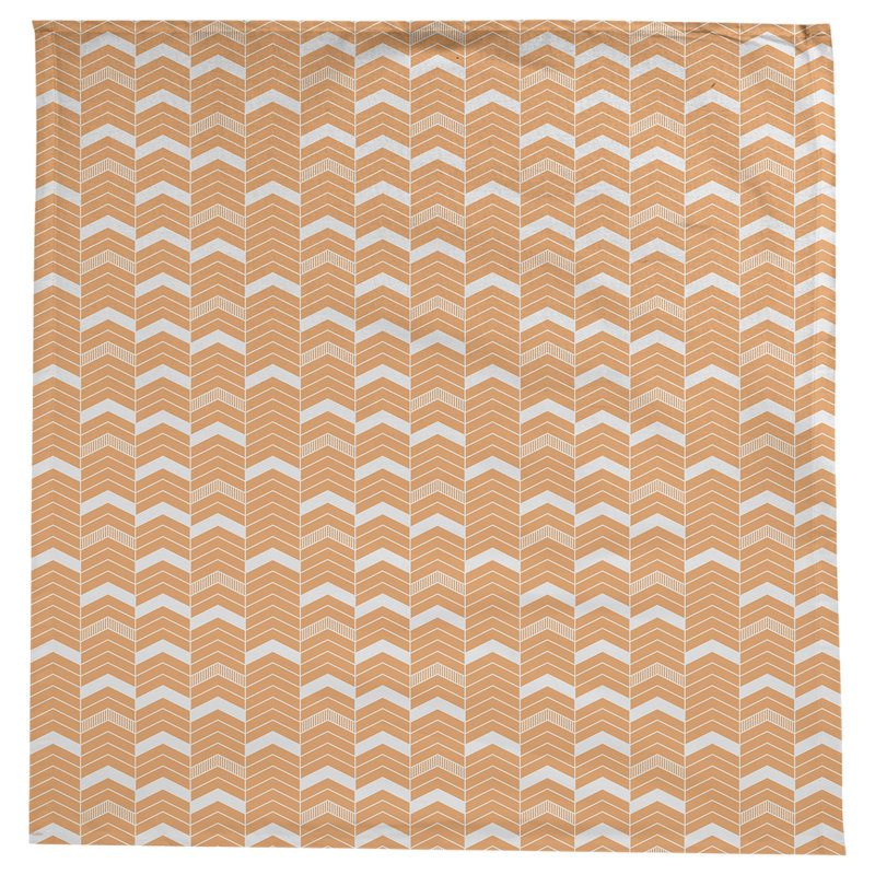 Nappe à chevrons à traits Stephenie, Orange / Brun / Blanc