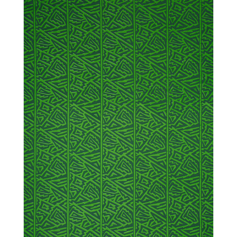 Schumacher x David Kaihoi Jagged Maze Fabric, Green