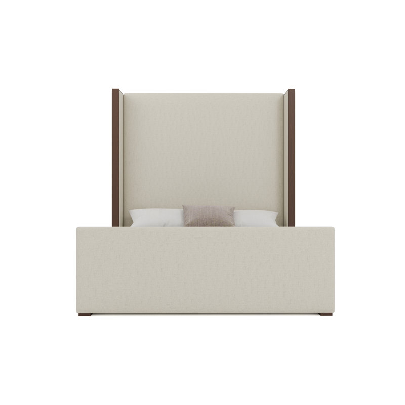 Lit haut de pied de lit Irenne Luxe, Grand lit, Blanc cassé