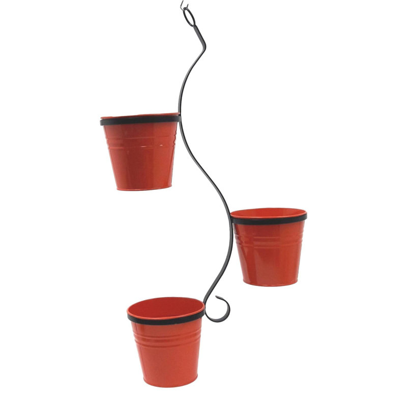 Cosie Metal Hanging Planter, Orange, 36" H x 12" W x 10" D
