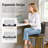 Dakori 24'' Upholstered Gray Counter Stool with Gold Metal Frame& Faux Leather Padded Full Back 