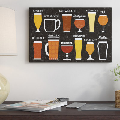 « artisanal bière list », impression sur toile tendue